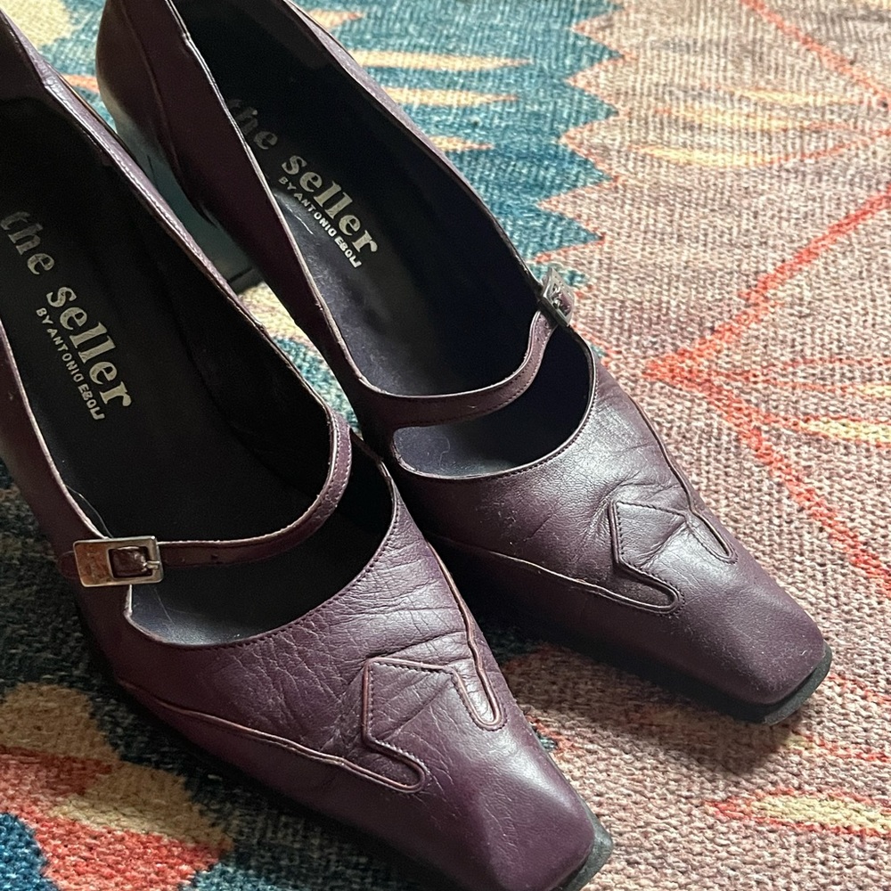 90s Antonio Eboli purple pointed toe heels